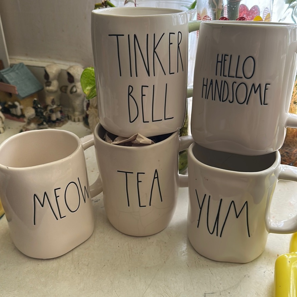 Rae Dunn collection 5 16 ounce cups.